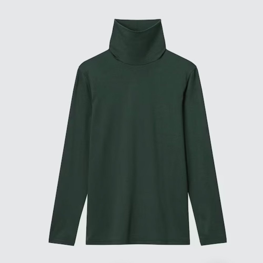Uniqlo Heattech Turtleneck Longsleeve in Green Sz M